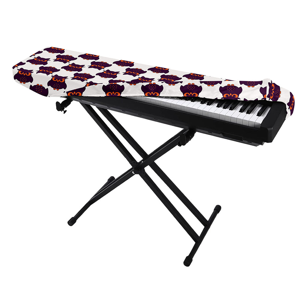Halloween Owl Pattern Print Piano Keyboard Cover
