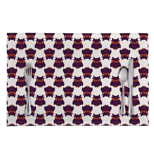 Halloween Owl Pattern Print Placemat