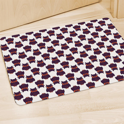 Halloween Owl Pattern Print Polyester Doormat