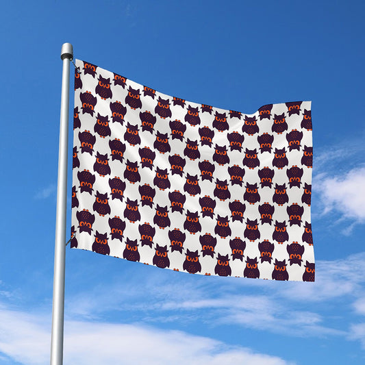 Halloween Owl Pattern Print Polyester Flag