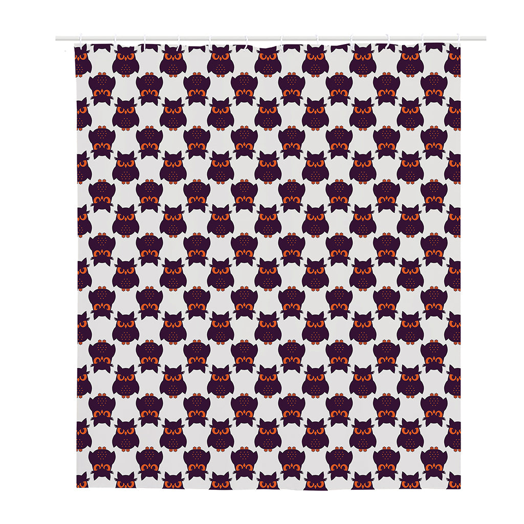 Halloween Owl Pattern Print Polyester Shower Curtain