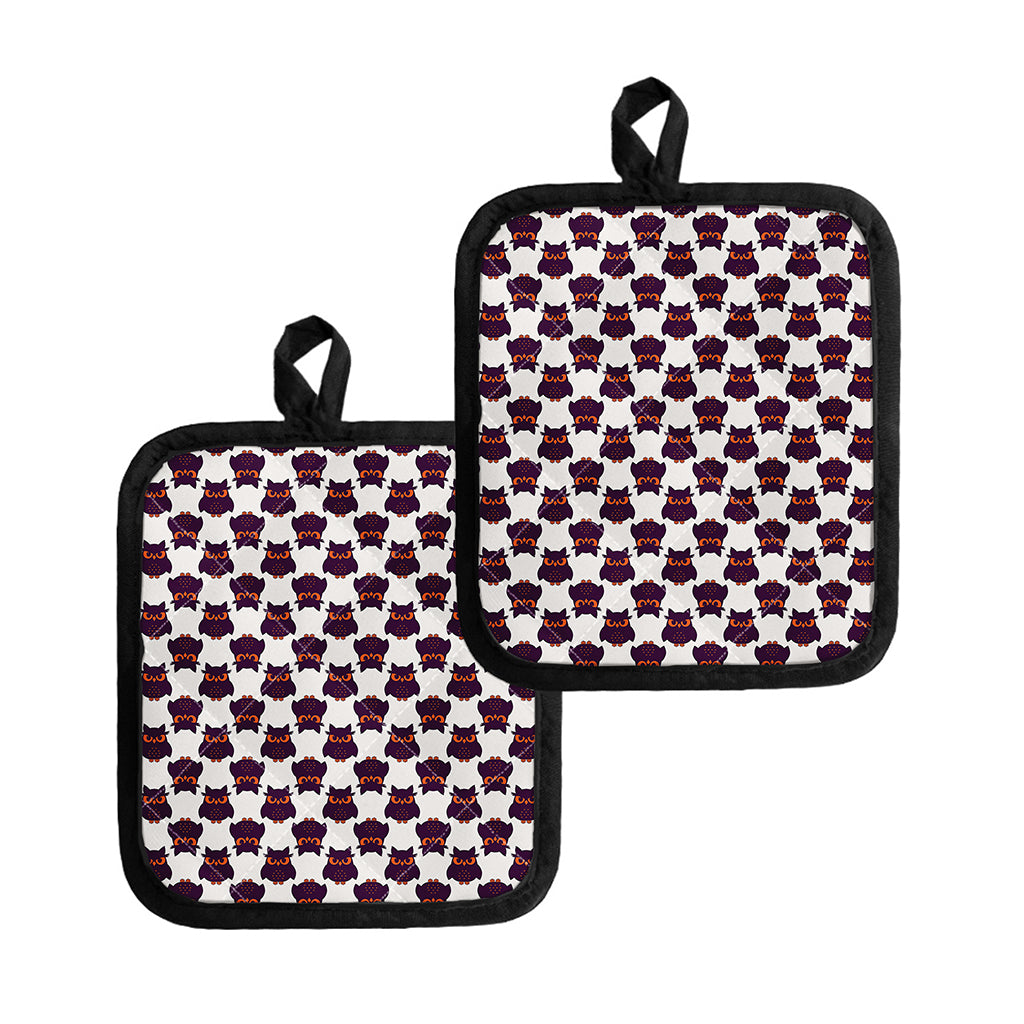 Halloween Owl Pattern Print Pot Holders