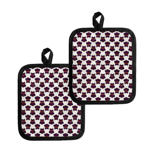 Halloween Owl Pattern Print Pot Holders