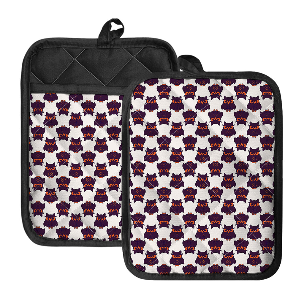 Halloween Owl Pattern Print Pot Holders With Pocket