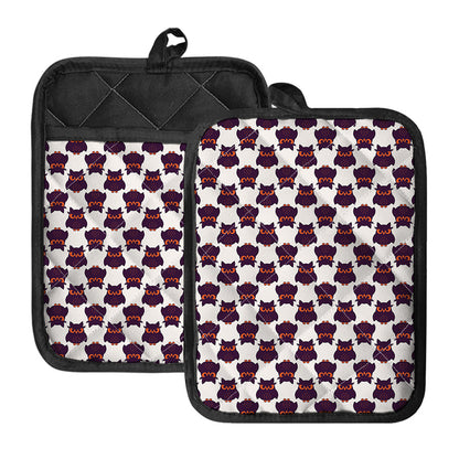 Halloween Owl Pattern Print Pot Holders With Pocket