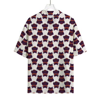 Halloween Owl Pattern Print Rayon Hawaiian Shirt