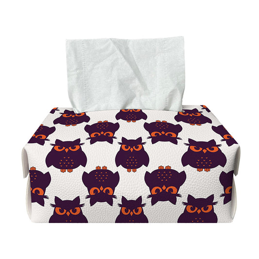 Halloween Owl Pattern Print Rectangle Tissue Box Cover