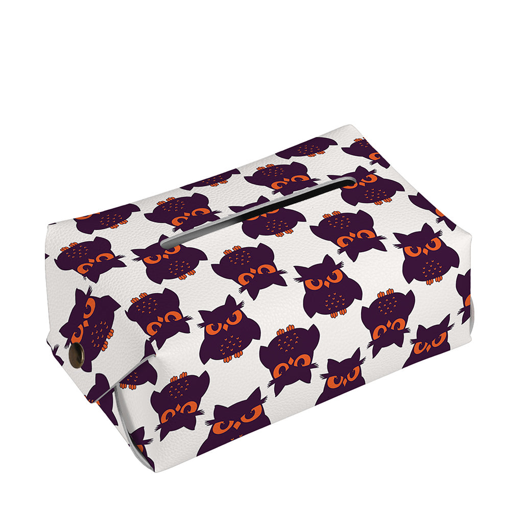 Halloween Owl Pattern Print Rectangle Tissue Box Cover