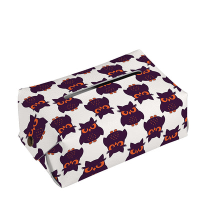 Halloween Owl Pattern Print Rectangle Tissue Box Cover