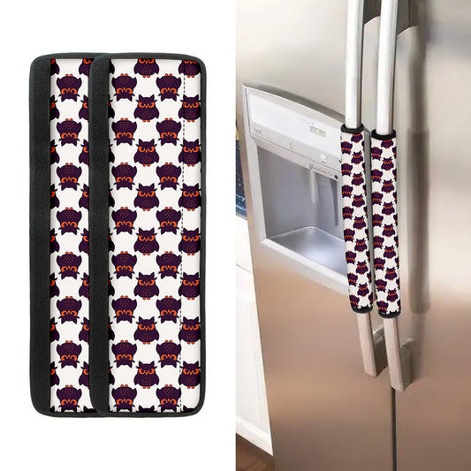 Halloween Owl Pattern Print Refrigerator Handle Covers
