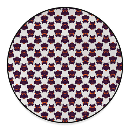 Halloween Owl Pattern Print Round Floor Mat