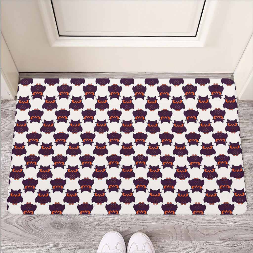 Halloween Owl Pattern Print Rubber Doormat