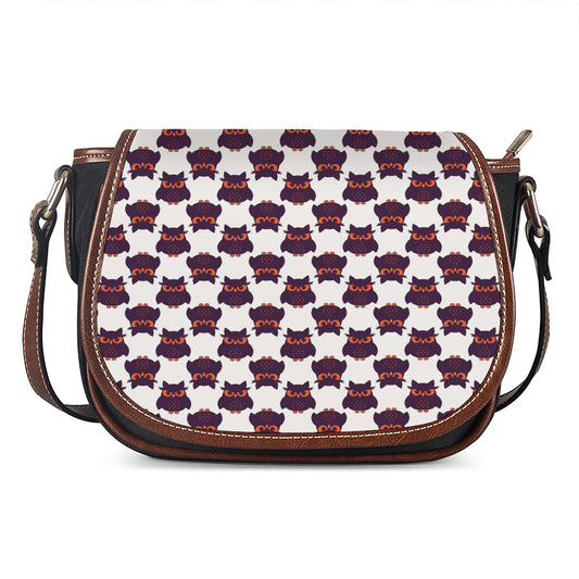 Halloween Owl Pattern Print Saddle Bag