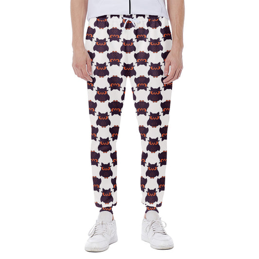 Halloween Owl Pattern Print Scuba Joggers