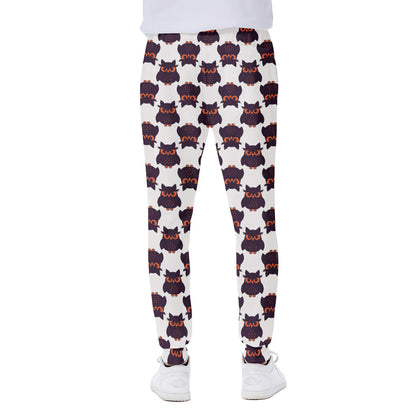 Halloween Owl Pattern Print Scuba Joggers
