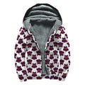 Halloween Owl Pattern Print Sherpa Lined Zip Up Hoodie