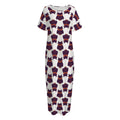 Halloween Owl Pattern Print Short Sleeve Long Nightdress