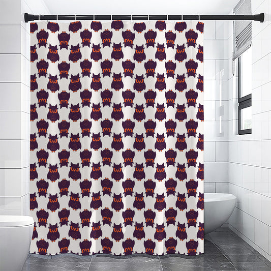 Halloween Owl Pattern Print Shower Curtain