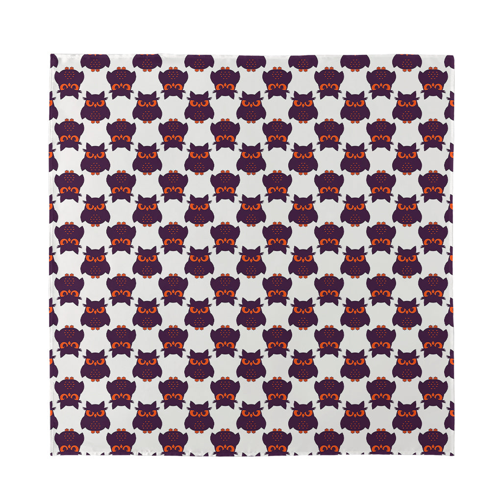Halloween Owl Pattern Print Silk Bandana