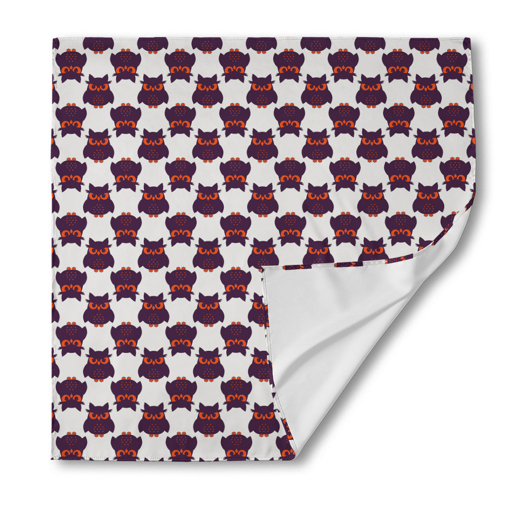 Halloween Owl Pattern Print Silk Bandana
