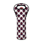 Halloween Owl Pattern Print Single Neoprene Wine Tote