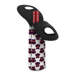 Halloween Owl Pattern Print Single Neoprene Wine Tote