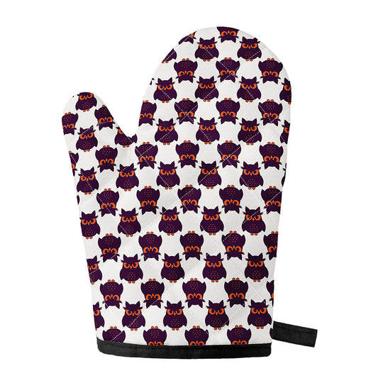 Halloween Owl Pattern Print Single Oven Mitt