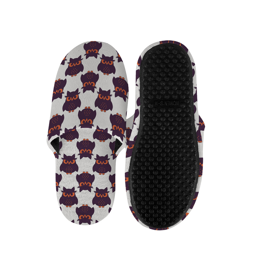 Halloween Owl Pattern Print Slippers