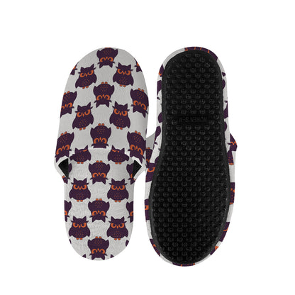 Halloween Owl Pattern Print Slippers