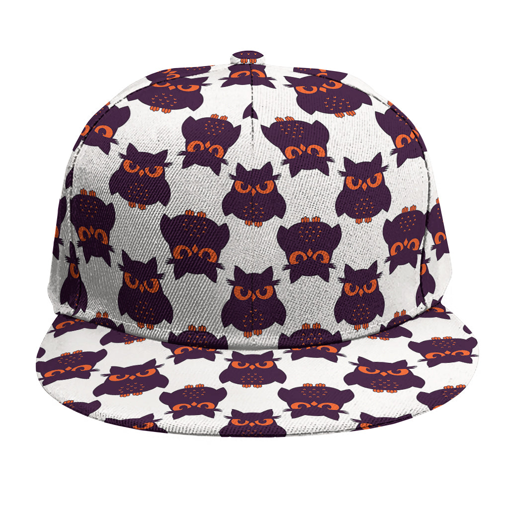 Halloween Owl Pattern Print Snapback Cap