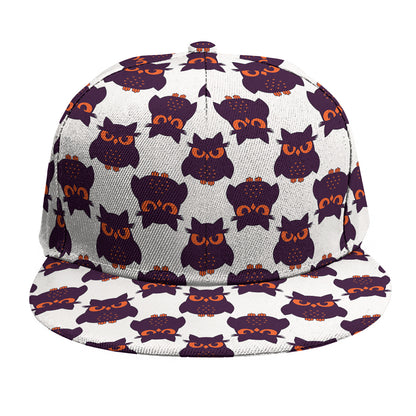 Halloween Owl Pattern Print Snapback Cap