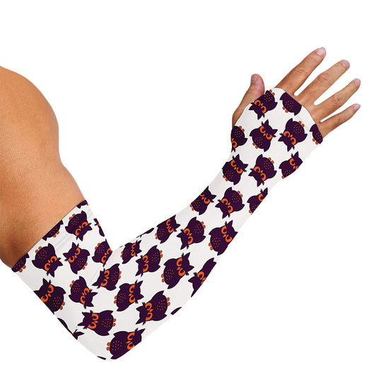 Halloween Owl Pattern Print Sun Protection Arm Sleeves