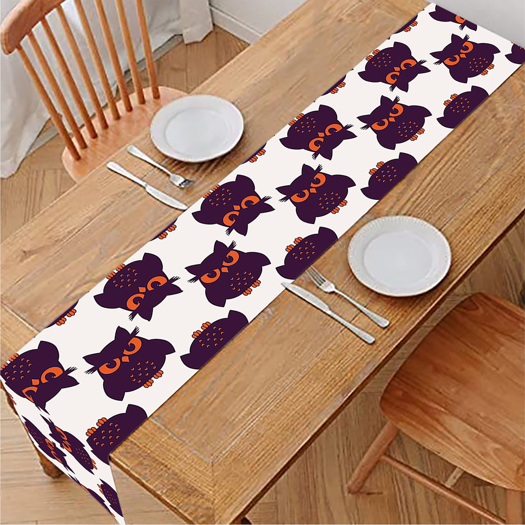 Halloween Owl Pattern Print Table Runner