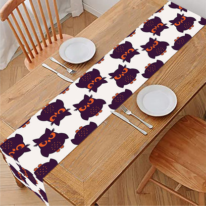 Halloween Owl Pattern Print Table Runner