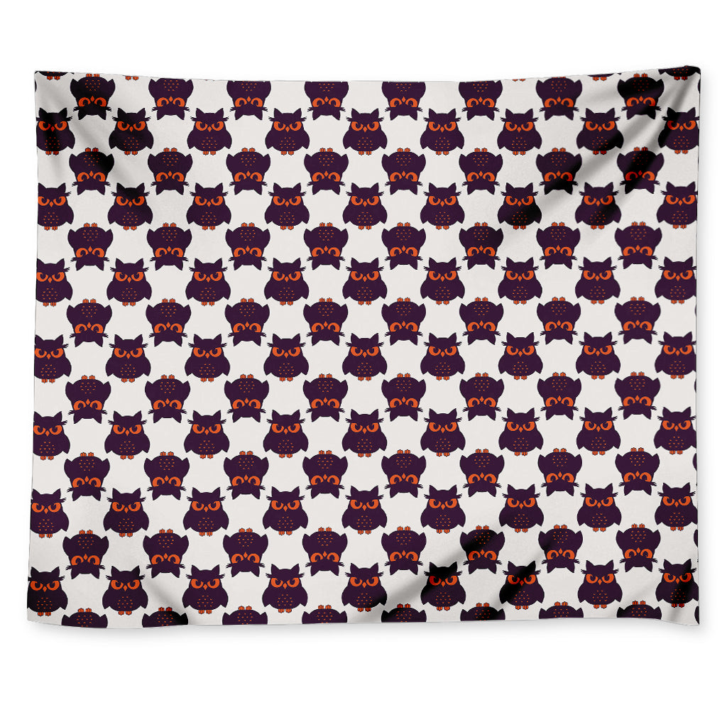 Halloween Owl Pattern Print Tapestry