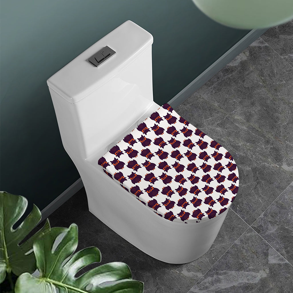 Halloween Owl Pattern Print Toilet Lid Cover