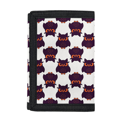 Halloween Owl Pattern Print Trifold Wallet