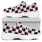 Halloween Owl Pattern Print White Chunky Shoes