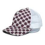 Halloween Owl Pattern Print White Mesh Trucker Cap