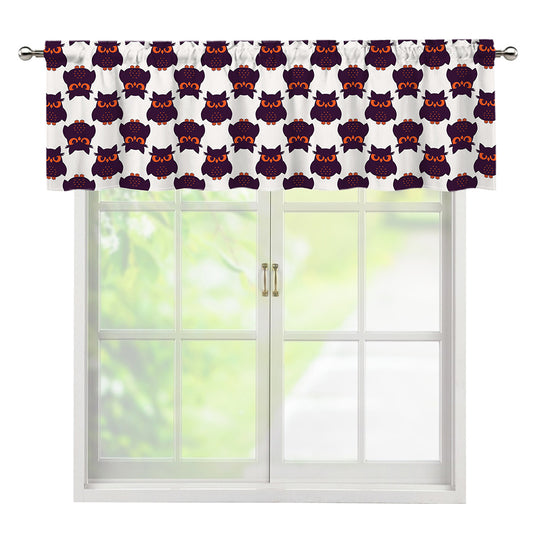 Halloween Owl Pattern Print Window Valance