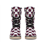 Halloween Owl Pattern Print Winter Boots