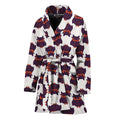 Halloween Owl Pattern Print Women's Bathrobe