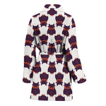 Halloween Owl Pattern Print Women's Bathrobe