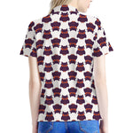 Halloween Owl Pattern Print Women's Polo Shirt