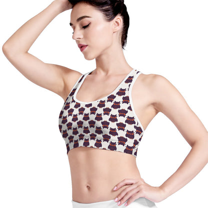 Halloween Owl Pattern Print Women's Sports Bra
