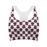 Halloween Owl Pattern Print Women's Sports Bra