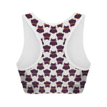 Halloween Owl Pattern Print Women's Sports Bra