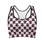 Halloween Owl Pattern Print Women's Sports Bra
