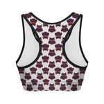 Halloween Owl Pattern Print Women's Sports Bra