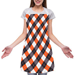 Halloween Party Argyle Pattern Print Adjustable Apron